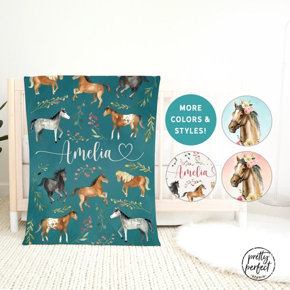 Personalized horse throw blanket deals