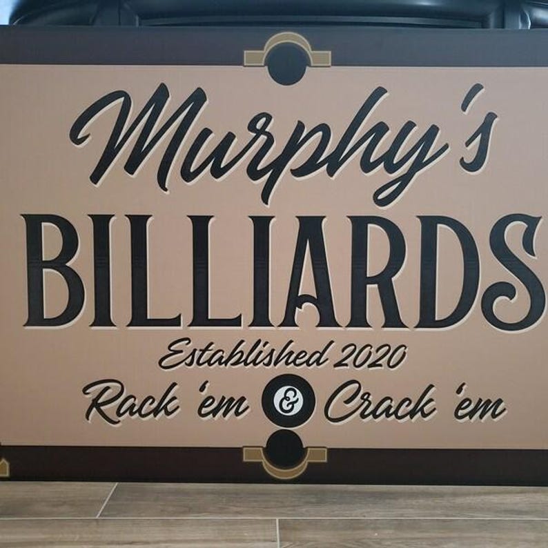 Billiard Room Decor | Custom Pool Table Sign image 2