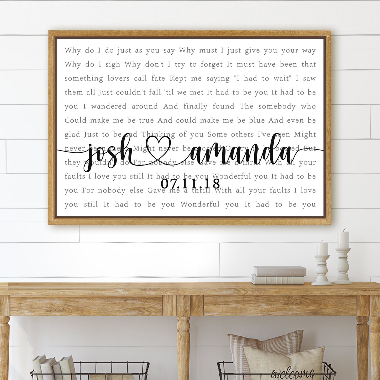 Custom Song Lyrics On Canvas Wall Art His And Hers Wedding Etsy France