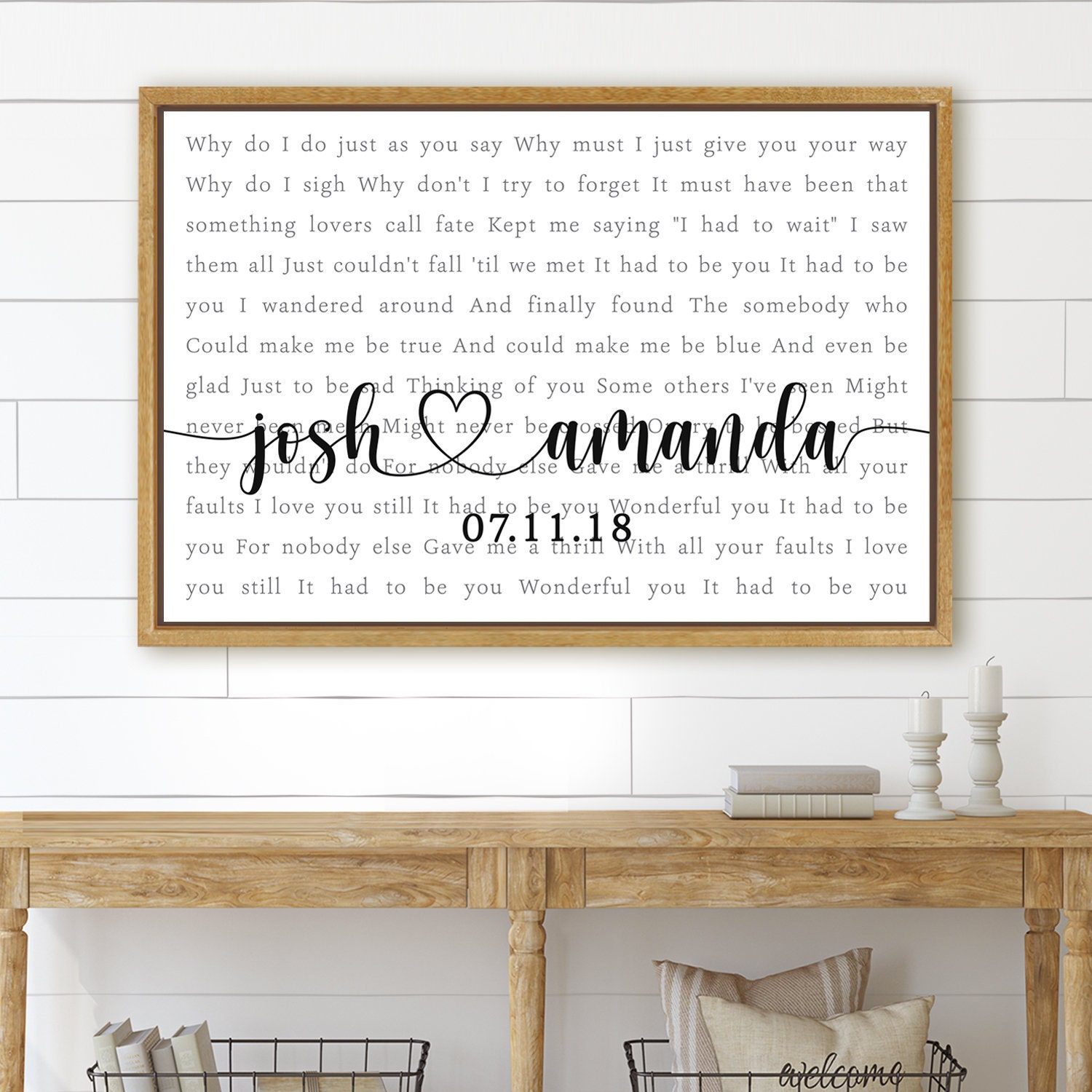 Custom Song Lyrics On Canvas Wall Art His And Hers Wedding Etsy Sweden