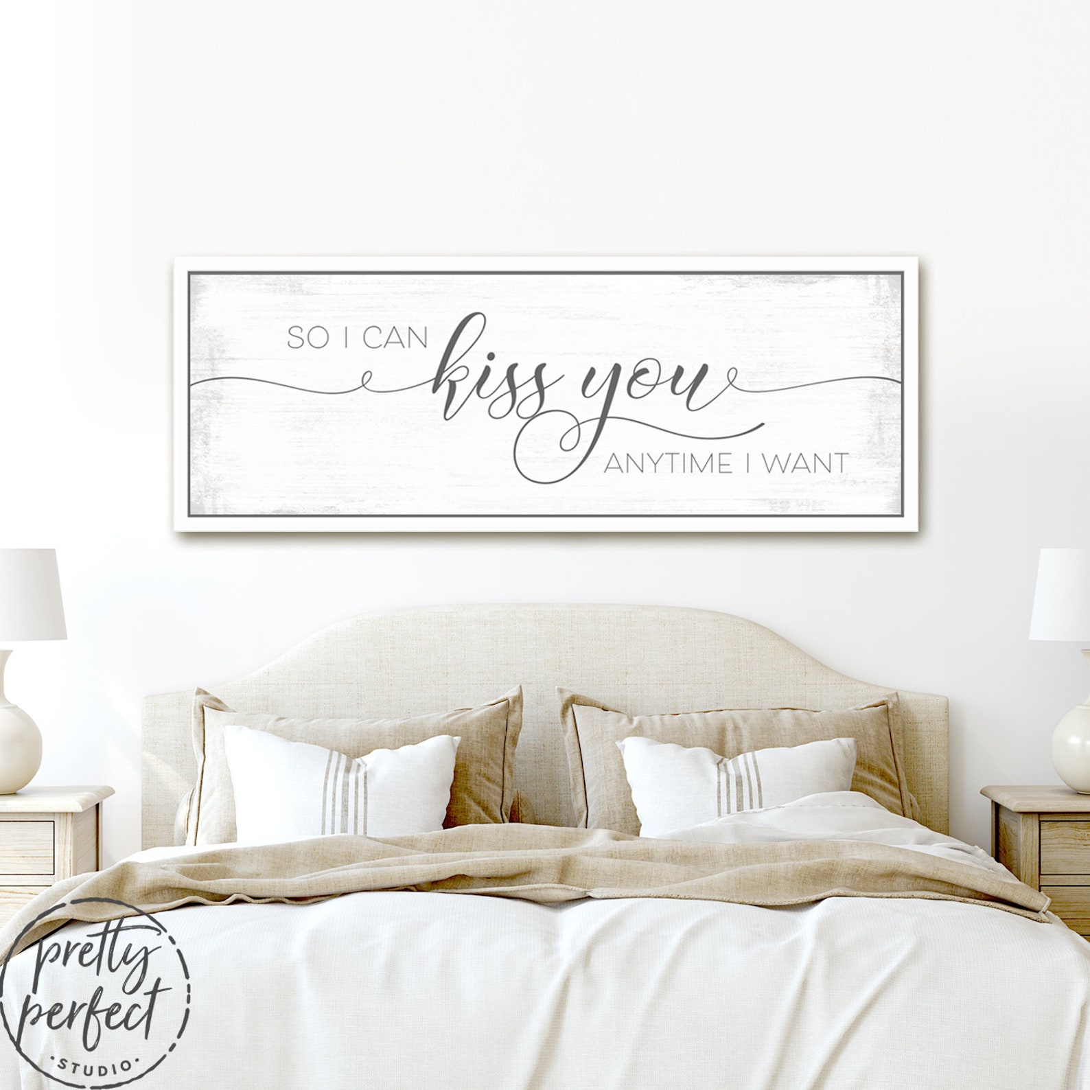 Plaque Murale Ronde En Métal « So I Can Kiss You Anytime I Want » Avec