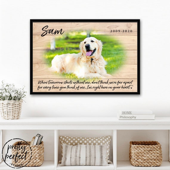Pet Loss Photo Canvas Dog Condolence Gift Custom Framed or Unframed Canvas Sympathy Gift for Loss of Pet Personalized Dog Memorial Gift
