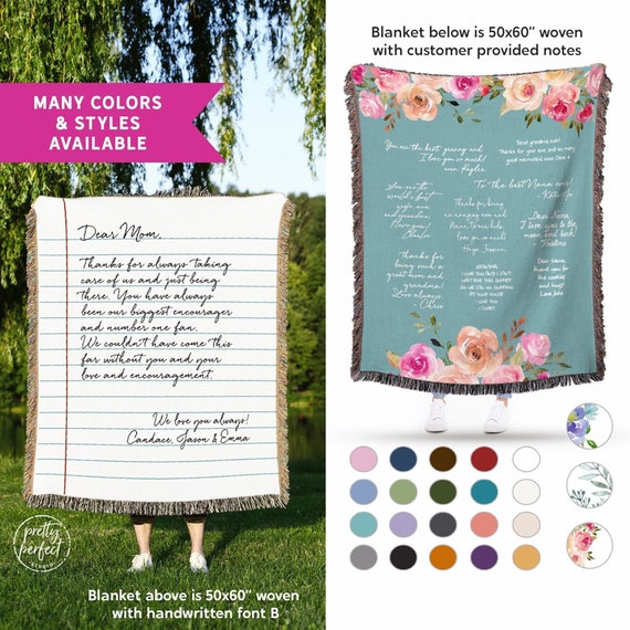 Love Letter Blanket Handwritten Note Custom Word Blanket