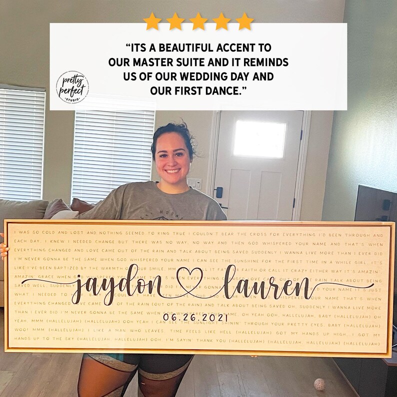 Custom Song Lyrics on Canvas Wall Art, His and Hers Wedding Anniversary Gift Personalized, Music First Dance Song image 10