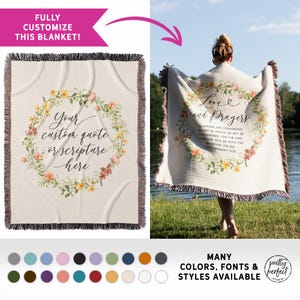 Christian Woven Blanket Scripture with Personalization, Christian Gifts for Women, Scripture Blanket for Girls, Bible Verse Blanket