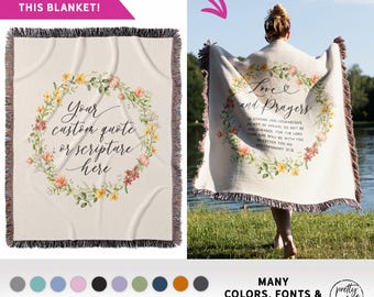 Christian Woven Blanket Scripture with Personalization, Christian Gifts for Women, Scripture Blanket for Girls, Bible Verse Blanket