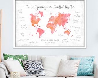 Custom Wedding Map Beach Wedding Guest Book Alternative Any State or Country Available Art Print or Canvas Florida Wedding Gift