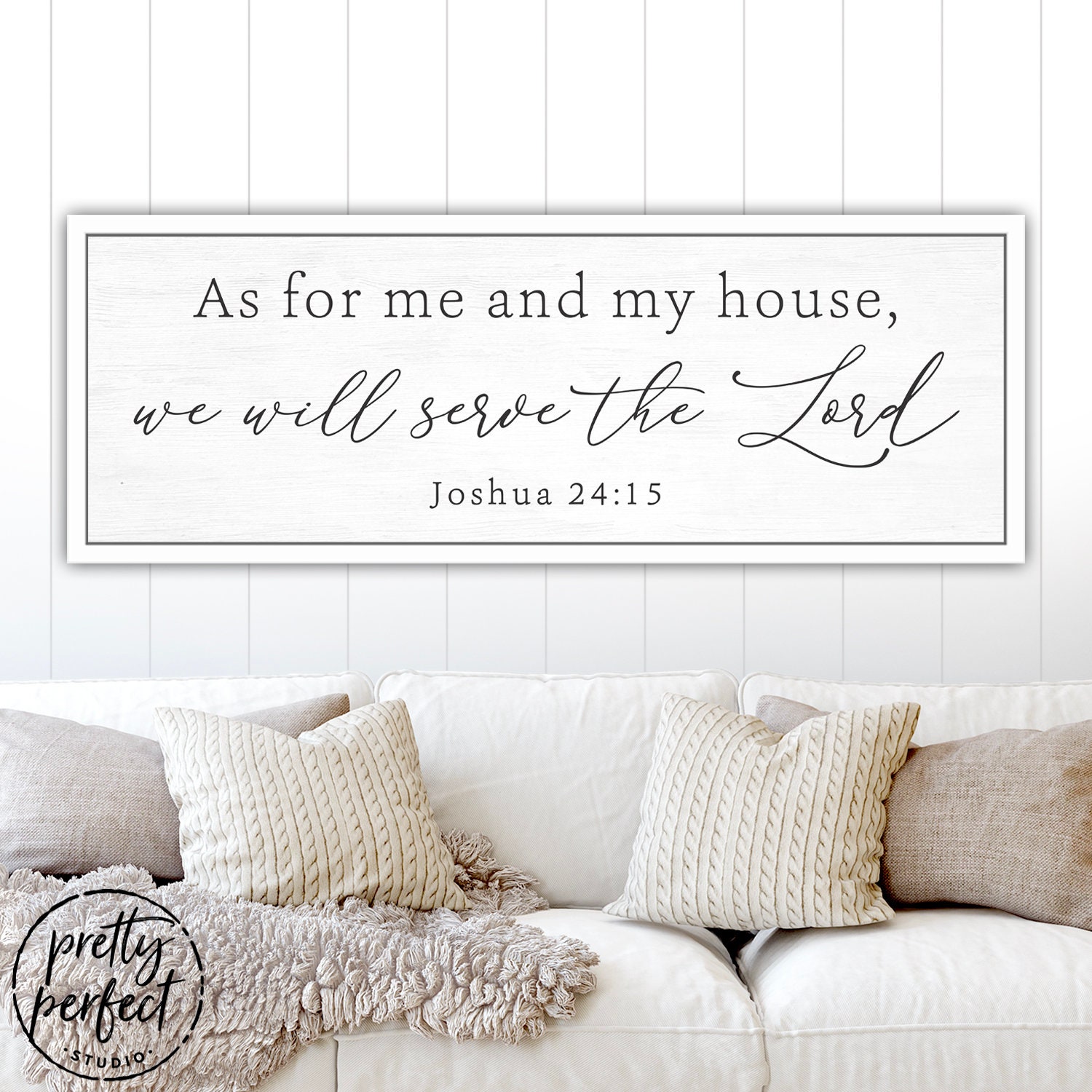 Wanddekoration „As For Me And My House“ – Christliches Schild, 104 X 38 Cm, Aus Holz