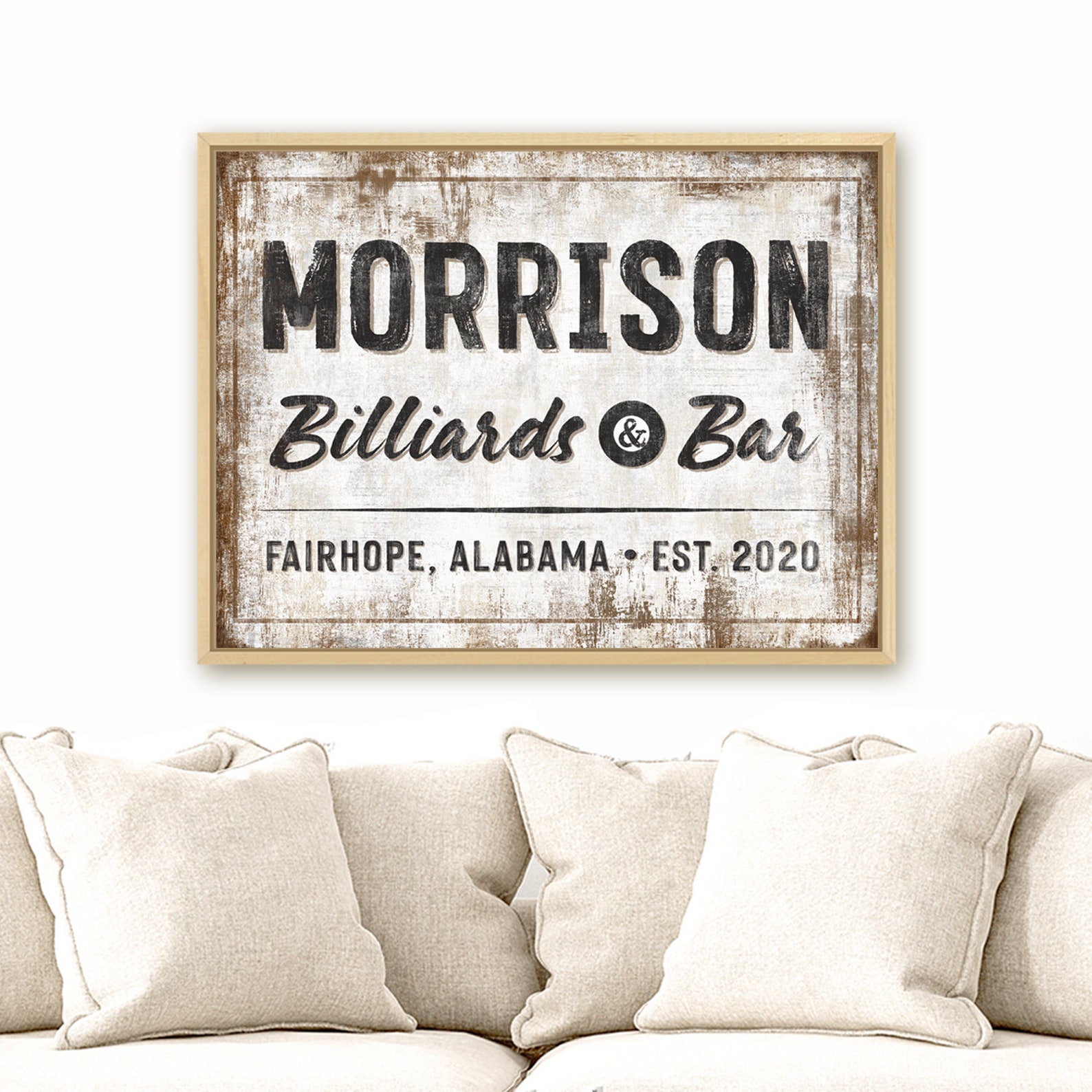 Custom Billiard Sign Pool Table Sign Billiards and Bar Etsy