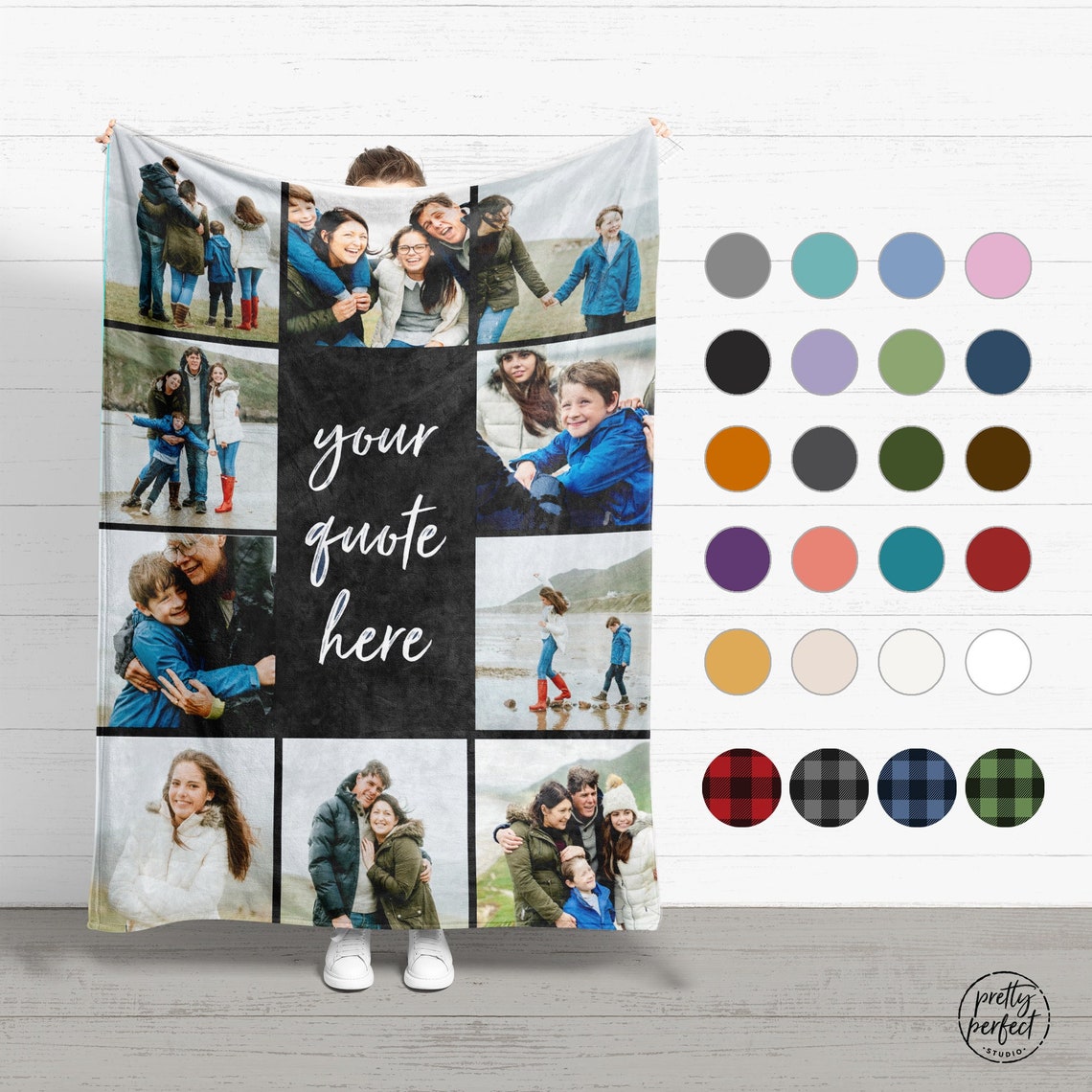 Customizable Photo Blanket Collage Personalized Christmas image 1