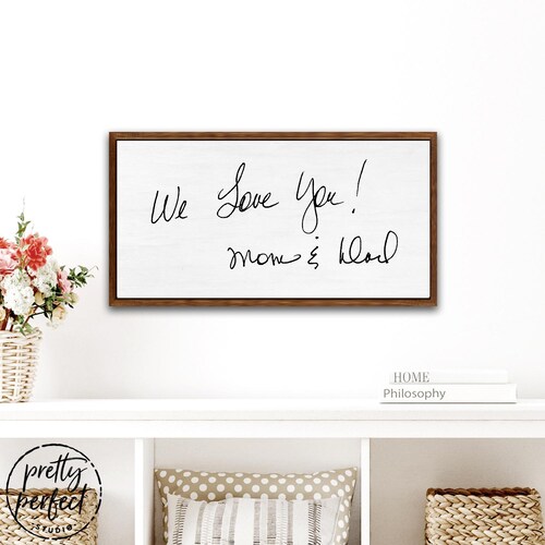 Custom Handwriting Sign for Loved Ones Writing, Personalized Handwriting Gifts Handwritten Keepsake Notes into Canvas, Hand Writing Memorial