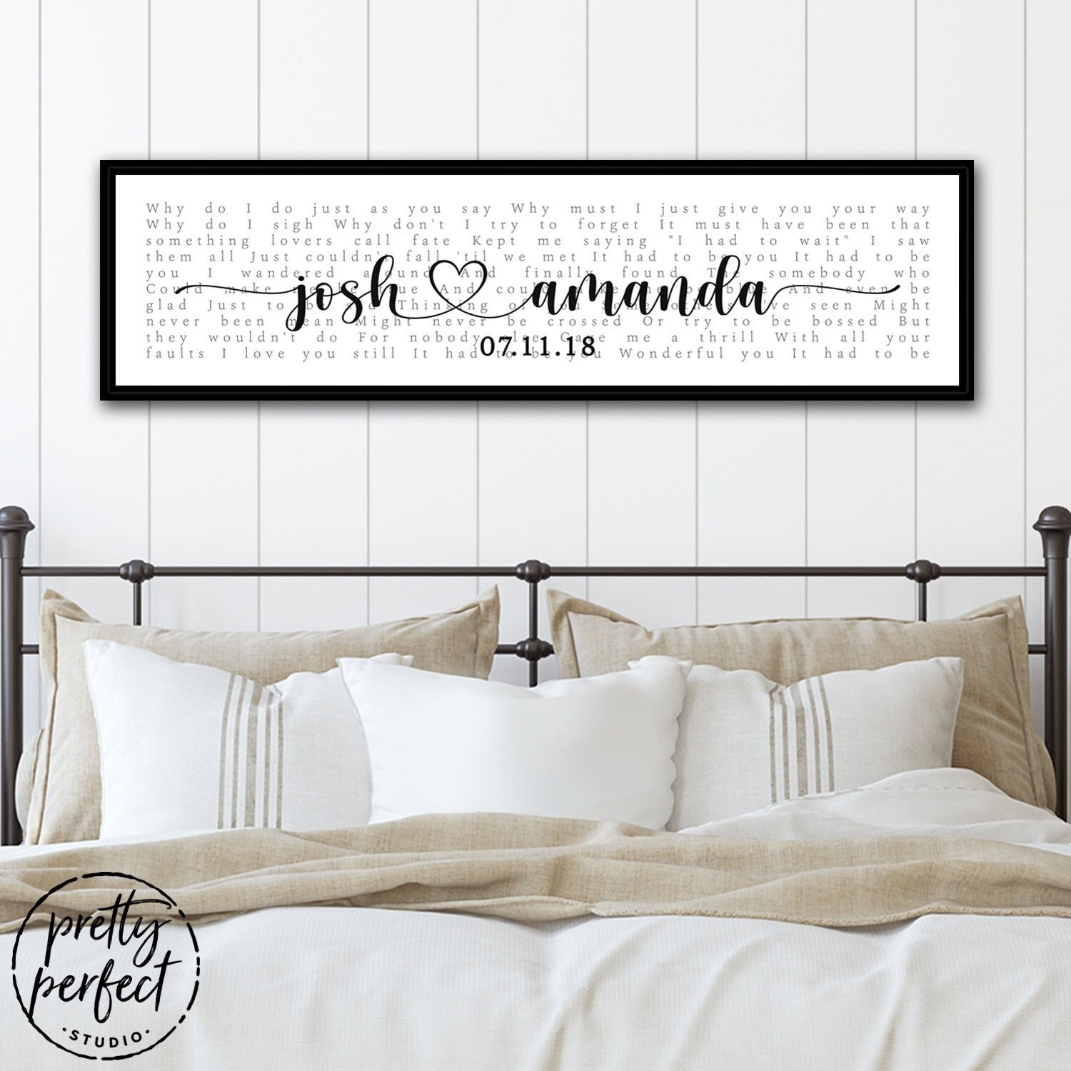 Custom Song Lyrics on Canvas Wall Art, His and Hers Wedding Anniversary Gift Personalized, Music First Dance Song, Bedroom Signs Above Bed