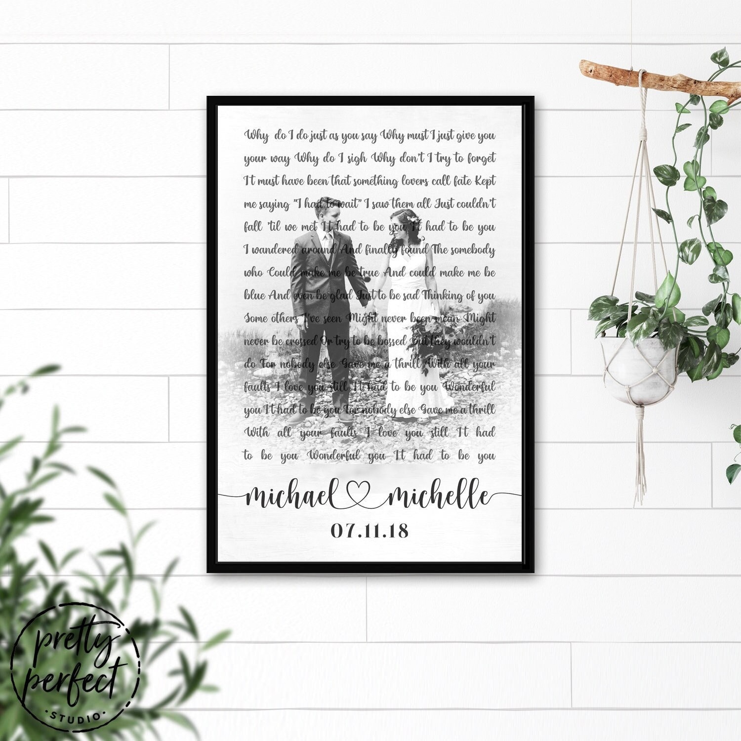 Custom Song Lyrics Wall Art, Wedding Song Lyrics Print, Wedding Song Gift