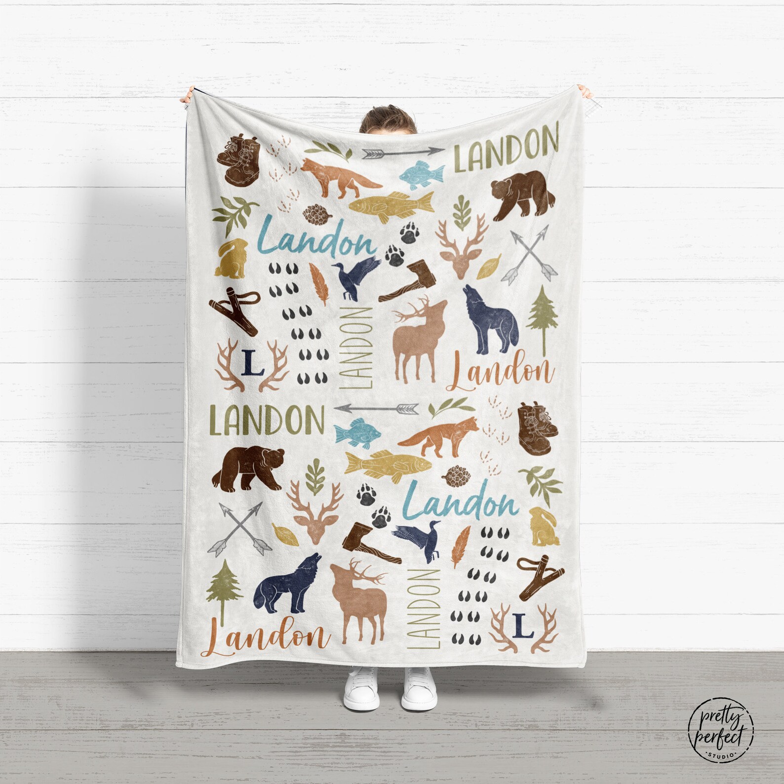 Custom Kids Blanket With Name on It Boys Fishing Gifts Baby Etsy