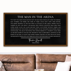 The Man In The Arena Sign | The Man In The Arena Framed | Theodore Roosevelt