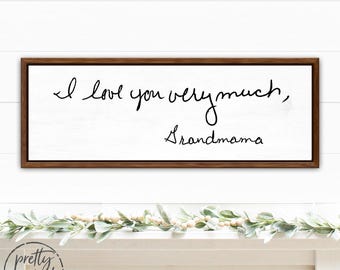 Custom Handwriting Sign for Loved Ones Writing, Personalized Handwriting Gifts Handwritten Keepsake Notes into Canvas, Hand Writing Memorial
