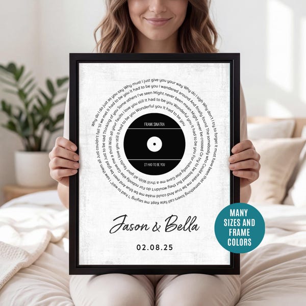 Custom Record Canvas Song Lyrics Wall Art