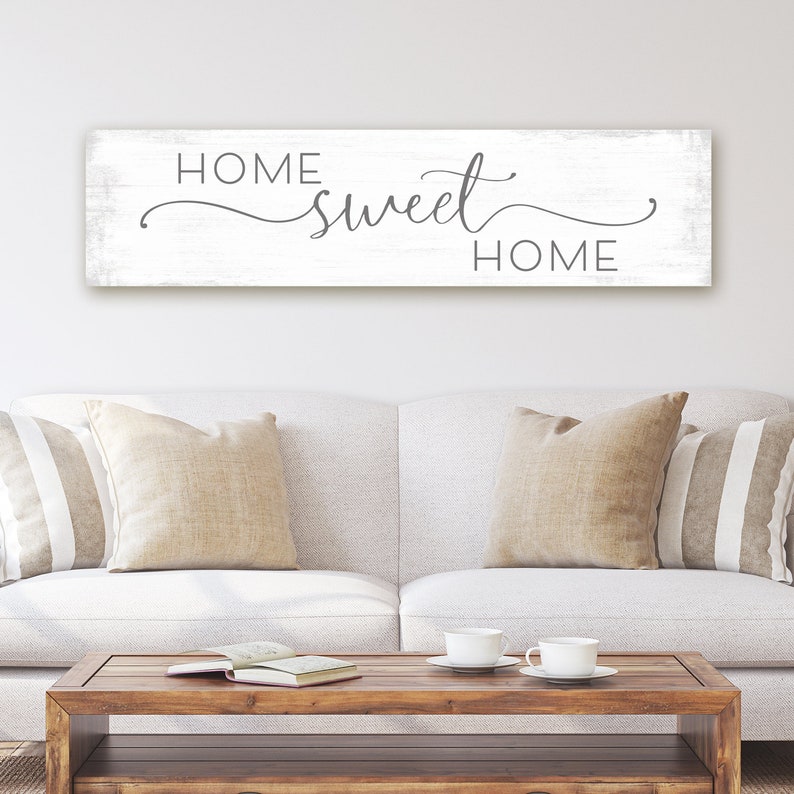 Large Home Sweet Home Sign Home Sweet Home Canvas Wall Art Etsy