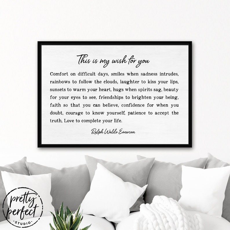 This is My Wish for You Poem by Ralph Waldo Emerson Etsy