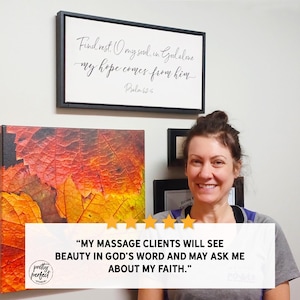 Customer product review for personalized bible verse Psalm 62:5 by Pretty Perfect Studio
