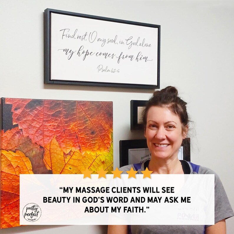 Customer product review for personalized bible verse Psalm 62:5 by Pretty Perfect Studio