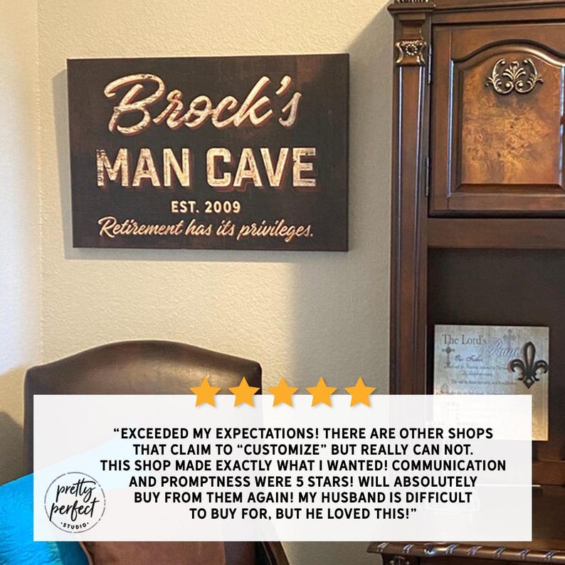 man cave sign personalized, customer review