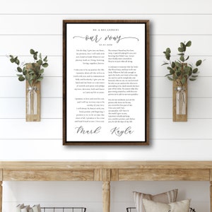 Custom Wedding Vows Wedding Vows Canvas Vow Prints Vows Framed Wedding Vows image 7