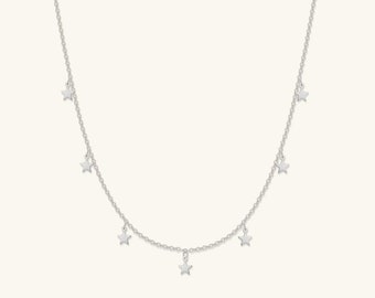 Star Necklace Star Choker Delicate Necklace Sterling Silver Star Necklace Layered Necklace Dainty Necklace Gift for Her Bridesmaid Gifts