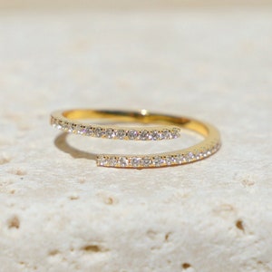 Wrap Ring Rings for Women Open Ring Adjustable Ring Spiral Ring Dainty Diamond Stacking Ring Minimalist Ring Mom Gift For Her