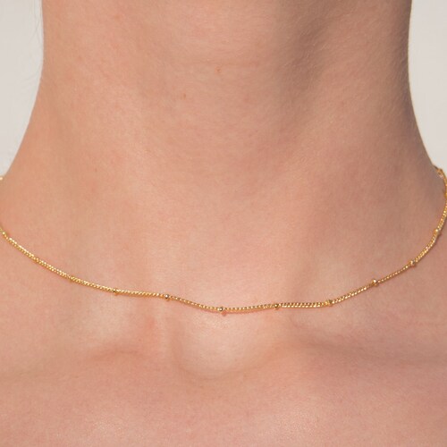 Gold Chain Choker Necklace Layering Choker Simple Delicate Etsy