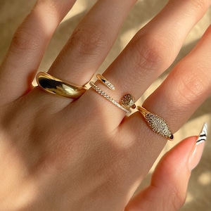 Signet Ring Stacking Rings Rings for Women Gold Ring Dainty Ring Pinky Ring Minimalist Ring Statement Ring Diamond Ring Gift for Her