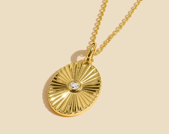 14K Gold Filled Sun Necklace Coin Necklace Gold Necklaces for Women Medallion Necklace Gold Necklaces Dainty Necklace Gift for Her