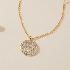 14K Pendant Necklace Diamond Circle Necklace Layered Necklace Dainty Necklace Gold Necklace Minimalist Necklace Gifts for Women Gift for Her