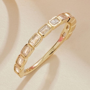 14K Gold Eternity Ring Diamond Ring for Women Wedding Band Stackable Ring Statement Rings Gold Ring Minimalist Ring Mom Gift for Her