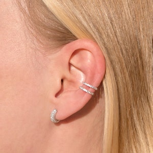 Silver Ear Cuff No Piercing Gold Hoop Earrings Tiny Ear Cuff Cartilage Earrings for Women Dainty Ear Cuff for Women Mom Gift for Her