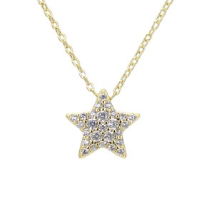 18K Star Necklace Pendant Necklace Gold Star Necklace Dainty Necklace Layered Necklace Valentines Day Gift Girlfriend Gift Gift For Mom