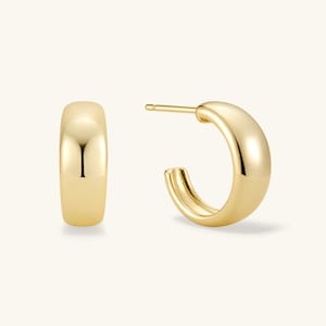 14k Gold Hoop Earrings Small Hoop Earrings Chunky Hoop Earrings Statement Earrings Gold Hoops Gold Earrings Mom Gift for Her