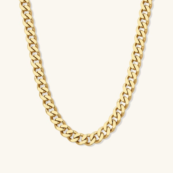 Curb Chain Necklace Gold Choker Chain Necklace Statement Necklace Gold Necklaces for Women Gold Chain Large Layered Necklace Gift for Her