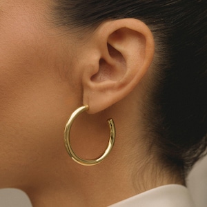 14K Gold Earrings Gold Hoop Earrings Gold Hoops 14K Gold Filled Earrings Large Hoops Big Hoop Earrings Mothers Day Gift Mom Gift for Her