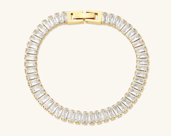 Bracelet tennis, bracelet en or pour femme, bracelet empilable, bracelet délicat, bracelet diamant en argent sterling, bracelet minimaliste, cadeau pour elle