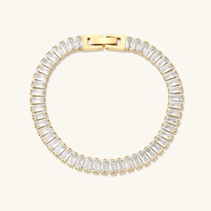 Tennis Bracelet Gold Bracelet for Women Stacking Bracelet Dainty Bracelet Sterling Silver Diamond Bracelet Minimalist Bracelet Gift for Her