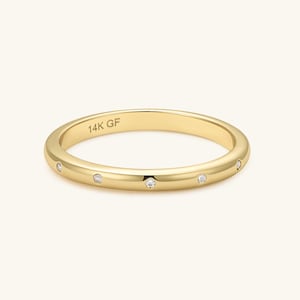 14K Gold Filled Diamond Ring for Women Wedding Band Stackable Ring Statement Rings Gold Ring Minimalist Ring Mom Gift for Her