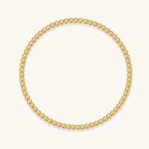 14k Gold Filled Beaded Bracelet Bead Bracelet Gold Bracelets Gold Elastic Dainty Gold Bracelet Bracelet Set Simple Bracelet Gift for Her