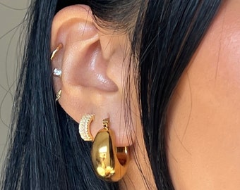 Trendy Geometric Twisted Thick Hoop Earrings Fashion Gold Color Big Round Circle Earrings For Women Punk Hiphop Jewelry Gift – Buy The Best Products In The Online Store