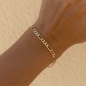 14k Gold Filled Gold Bracelet Figaro Bracelet Gold Bracelet Dainty Bracelet Chain Bracelet Layering Bracelet Mom Gift for Her