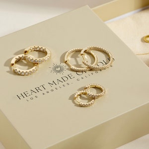 18K Gold Hoop Earrings Small Hoop Earrings Earring Set Jewelry Gift Set Gifts for Her Gold Hoops Huggie Earrings Mom Gift for Her