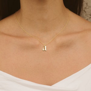 Collar con letra inicial de oro de 18 quilates, regalo personalizado, collar de oro, collar personalizado, regalo de plata esterlina para el Día de la Madre, regalo para mamá para ella