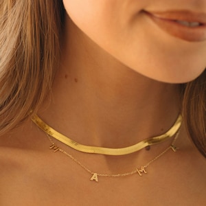 14K Gold Filled Necklace Herringbone Necklace Gold Necklaces for Women Layered Necklace Dainty Necklace Gift for Mom Gift for Her