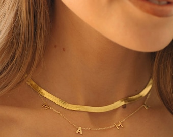 14K Gold Filled Herringbone Necklace Gold Necklaces for Women Layered Necklace Dainty Necklace Gold Chain Gift for Mom Gift for Her