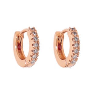 18K Rose Gold Kleine Creolen Diamant Creolen Diamant Huggies Ohrringe Zierliche Ohrringe Zierliche Creolen Minimalistische Ohrringe Geschenk für Sie